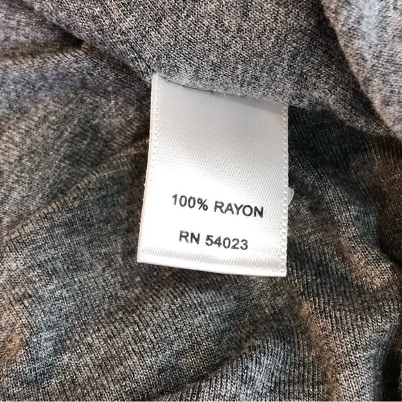 Banana Republic bodycon dress grey ruched side elbow sleeves deep scoop neck S - Picture 8 of 10